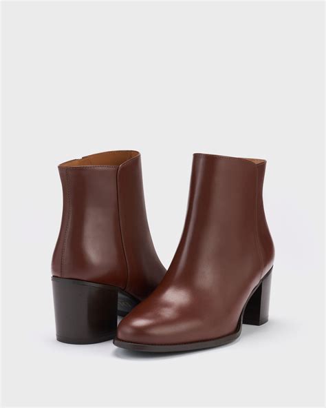 Dalia Brown Leather Ankle Boots | DuoBoots