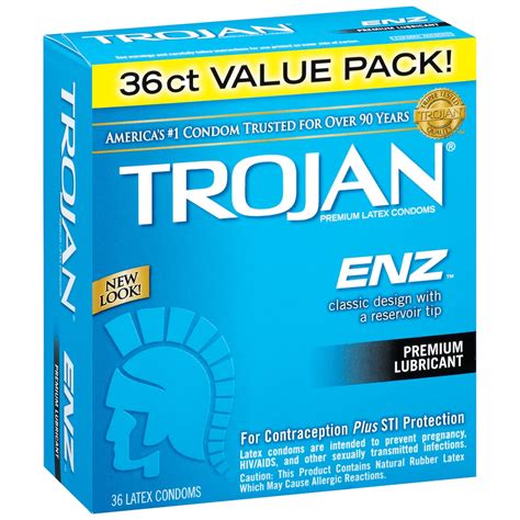 Trojan ENZ Lubricated Condom 93950 Box of 36 - Walmart.com - Walmart.com