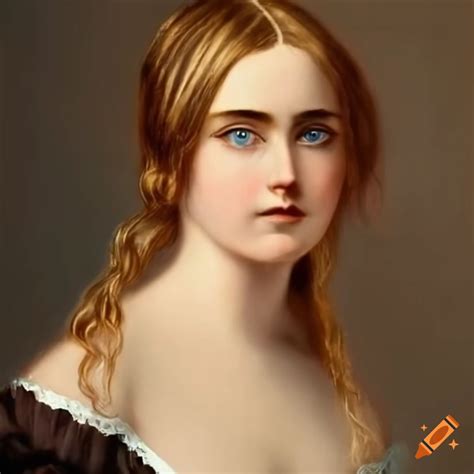 Portrait of a fair young woman from the early 1800s