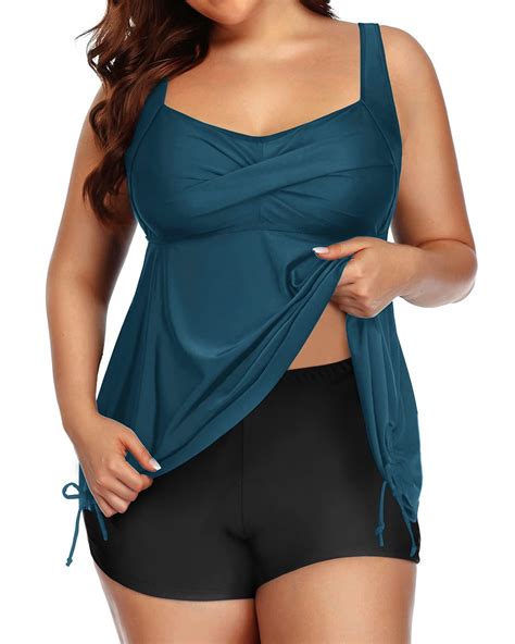 Aqua Eve Women Plus Size Tankini Swimsuit Two Piece Flowy Swimdress ...