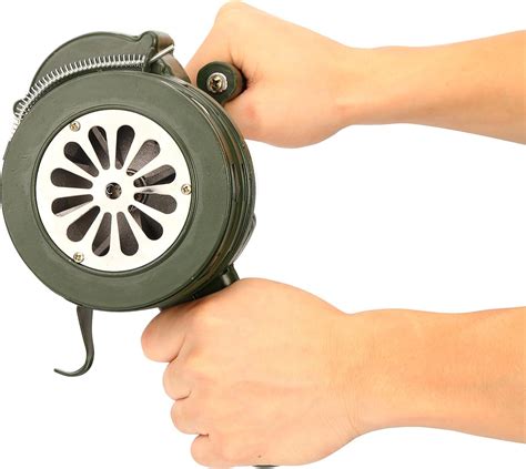 110dB Manual Metal Alarm Hand Crank Siren Horn Air RAID Emergency ...