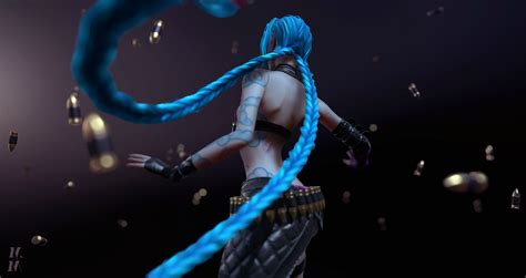 blue Hair, CGI, Women, League Of Legends, Jinx (League Of Legends ...