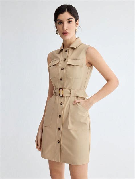 SHEIN USA | Sleeveless shirt dress, Women clothes sale, Summer fashion ...