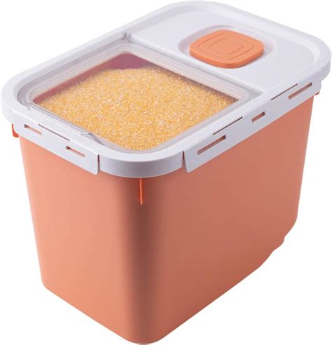 Rice Container 20 lbs,Rice Airtight Dry Food Storage Containers,Rice Bucket with Easy Seal Lid ...