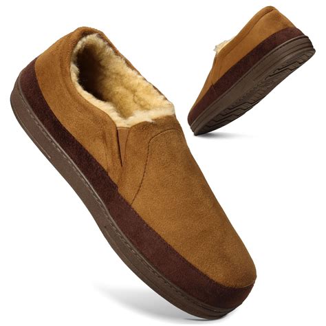 Weatherproof Microsuede House Shoes for Men, Twin Gore Slip-On Design ...