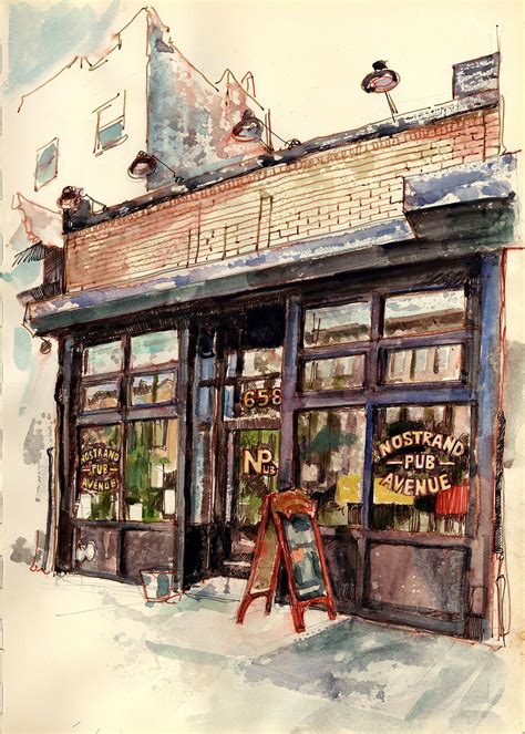 Nostrand Avenue Pub | Stephen Gardner | Urban sketching, Sketch ...