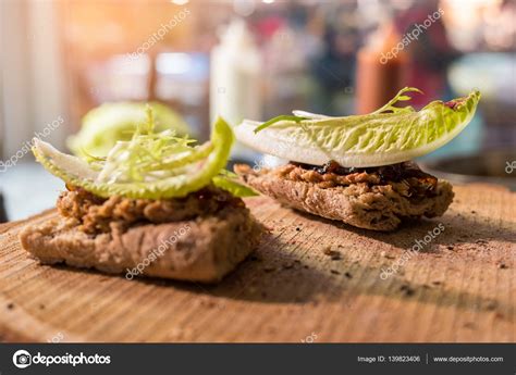 Bacon and onion marmalade sandwiches. Stock Photo by ©Denisfilm 139823406