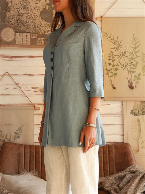 Sky Blue Casual Shift Blouse | Women tunic tops, Trendy shirt designs ...