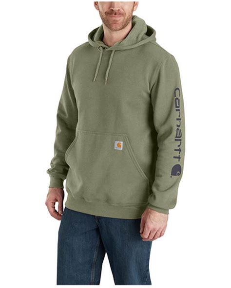 Carhart Men's Loose Fit Midweight Logo Hooded Sweatshirt, Olive