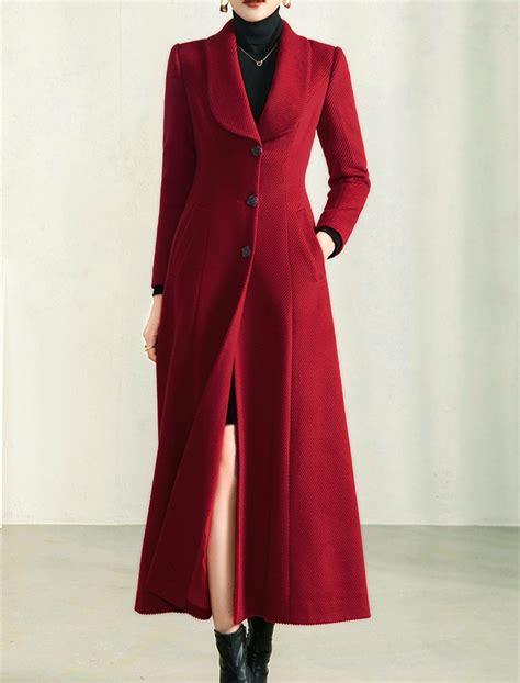 Women Long Full Length Wool Jacket,wool Trench Coat,fitted Coat,dress ...