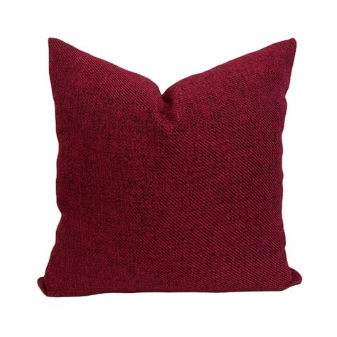 Burgundy Wool Cotton Throw Pillows for Couch Solid Decorative - Etsy