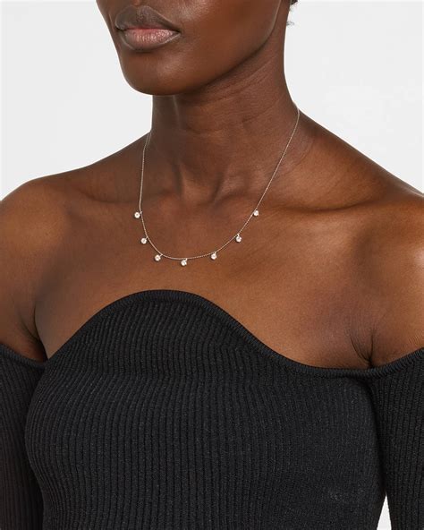 Graziela Gems 18K White Gold Medium Floating Diamond Necklace | Neiman ...