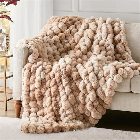 Amazon.com: Hyde Lane Soft Faux Rabbit Fur Throw Blanket, Cute Plush ...
