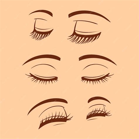 Free Vector | Hand drawn closed eyes cartoon illustration