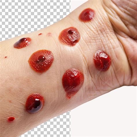 Blood blisters on transparent background | Premium AI-generated PSD