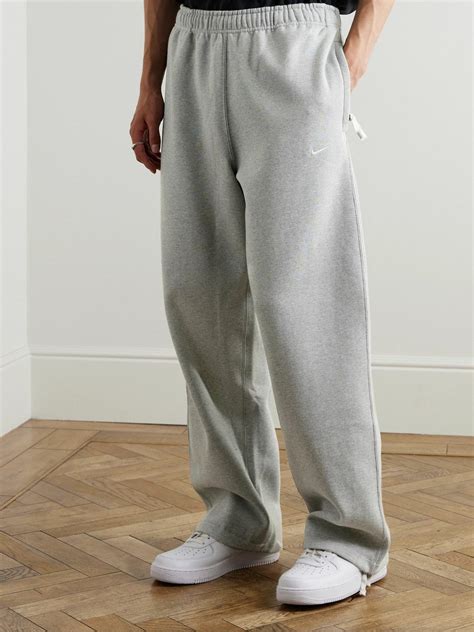 Nike - Straight-Leg Logo-Embroidered Cotton-Blend Jersey Sweatpants ...