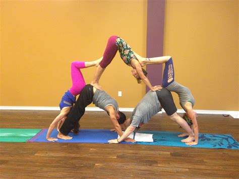 Group Acro Yoga at VIBE yoga in Allen, Tx. | Acro yoga poses, Partner ...