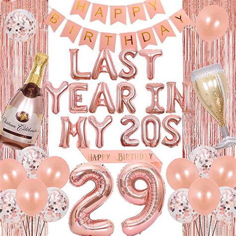 29th Birthday Decorations for Women Rose Gold - Last Year In My 20s ...