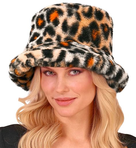 Gorro Pescador de Peluche con Estampado de Leopardo | Comprar Online