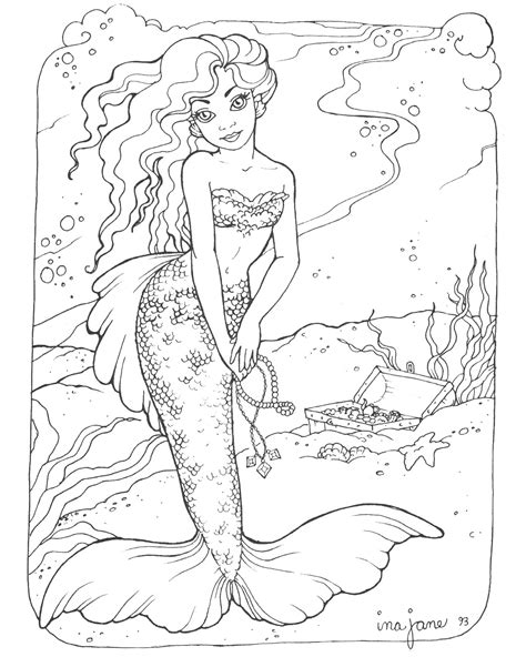 Realistic mermaid coloring pages download and print for free