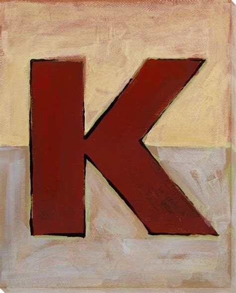 Block Letter K Wrapped Canvas Giclee Print Wall Art | Letter Wall Decor