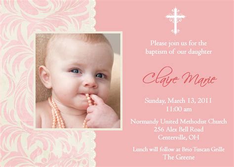 Baptism Invitation Card Template - Evelynmercy.com