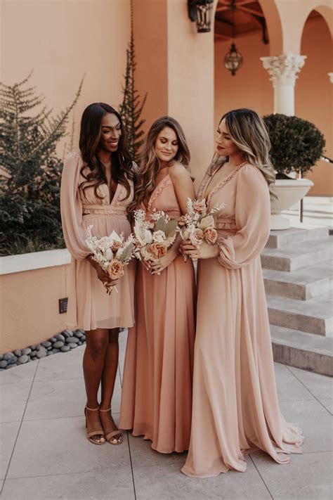 Bridesmaid Dresses In Peach at Janie Clark blog