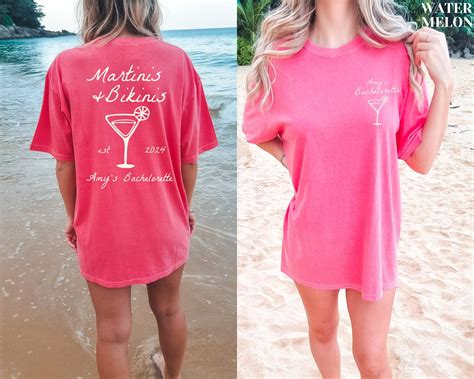Martinis and Bikinis Bachelorette Party Shirt Personalized Beach Bridal ...