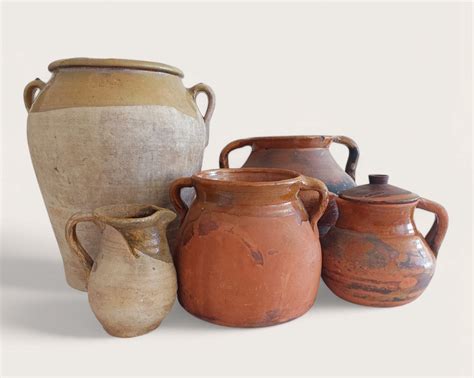 Antique Spanish Pottery Pieces, 1890s, Set of 5 for sale at Pamono