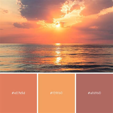 sunset color palette | Sunset color palette, Relaxing colors, Sunset colors