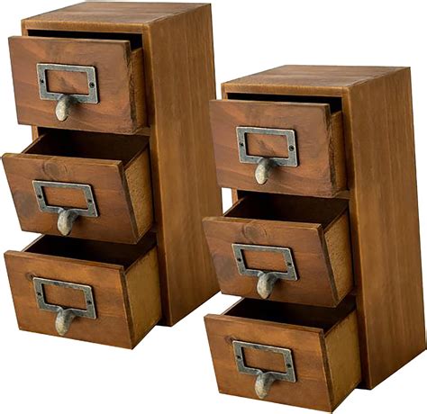 Buy Mini Vintage Desktop Drawers - 3 Drawer Desktop Organizer - Rustic ...