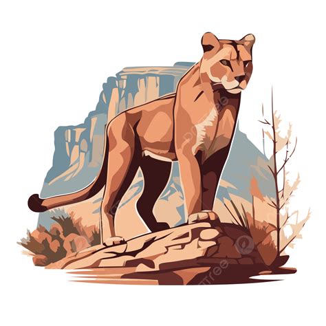 Silueta De León De Montaña Clipart León Puma Bigotes Tigre Dibujo,
