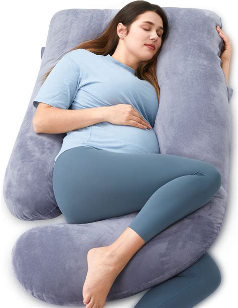Momcozy Pregnancy Pillows for Sleeping, U Shaped Full Body Maternity ...