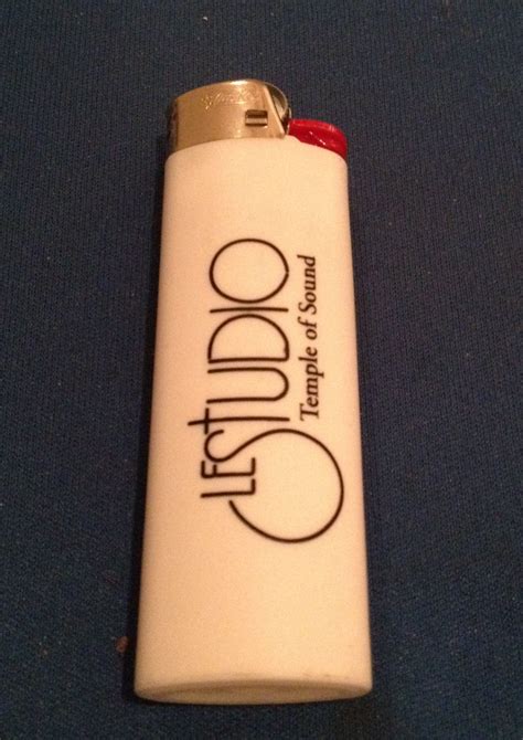 Le Studio Bic Lighter White Black Front Logo Tos
