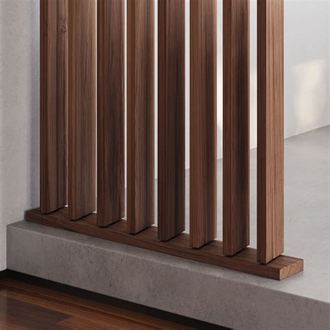 Wood Slat Room Divider Floor/Ceiling Base | Andor Willow Accessories ...
