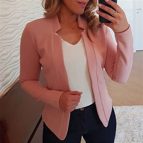 Brnmxoke Crop Blazers for Women Business Casual 2023,Long Sleeve Notch ...