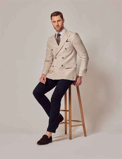 Double breasted suit blazer online