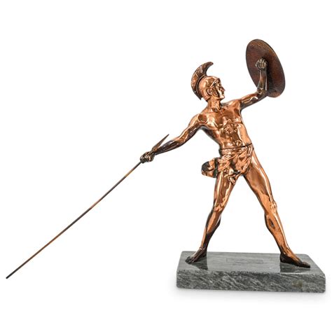 Vintage Copper Nude Male "greek Warrior" Statue Auction