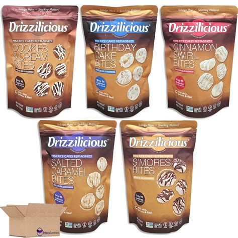 Drizzilicious Mini Rice Cake Bites Variety - 4oz, 5 Pack, Birthday Cake ...