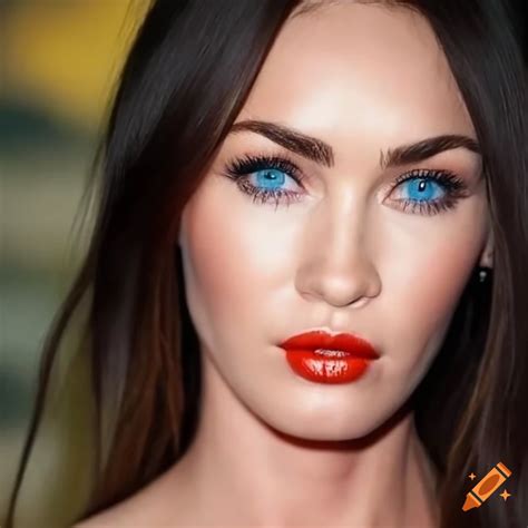 Beautiful portrait of a celebrity with blue eyes on Craiyon