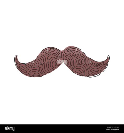 Single one line drawing old style mustaches. Adult man moustaches ...