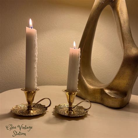 Vintage Brass Candle Holder With Handle - Etsy