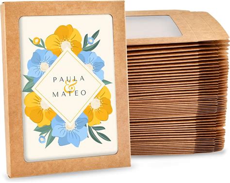 Amazon.com: Aemygo 50 Pcs Greeting Card Storage Box, 4.5 x 6 Inch Kraft ...