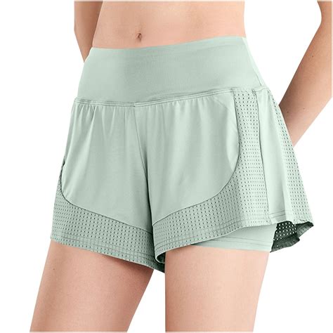 APEXFWDT Plus Size Athletic Shorts for Women 2 in 1 Workout High ...