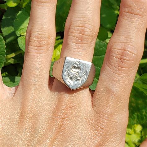 Anchor Wax Seal Signet Ring - Etsy