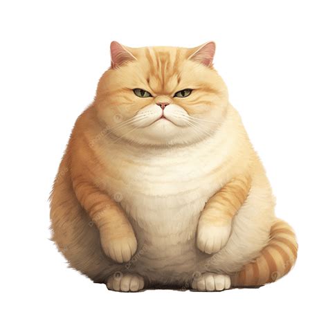 Cute Fat Cat, Fat, Logo, Stickers PNG Transparent Image and Clipart for ...