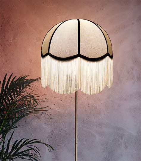 Modern Vintage Silk Fringe Floor Lampshade – Handcrafted Fabric Light ...