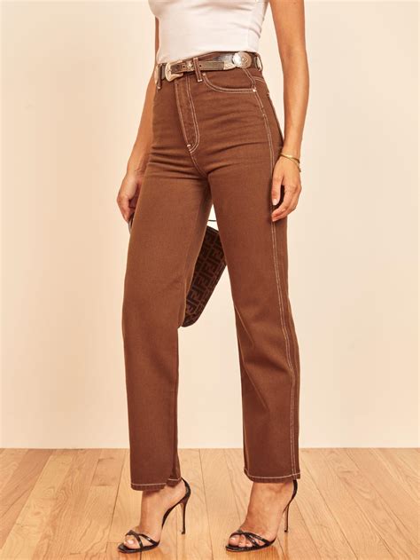 Reformation Denim Cowboy High Rise Straight Jeans in Chocolate (Brown ...