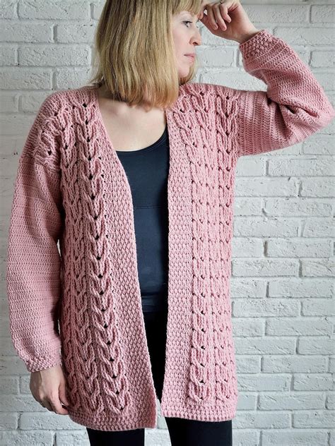 Oversized Crochet Cardigan Pattern Free Designed To Have A Ribbed ...