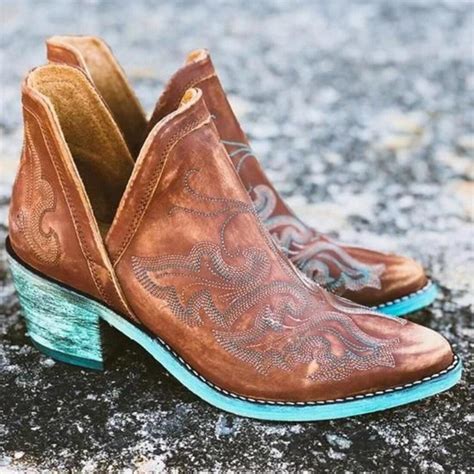 Buy Comemore Autumn Winter Casual Western Cowboy Ankle Boots Women ...